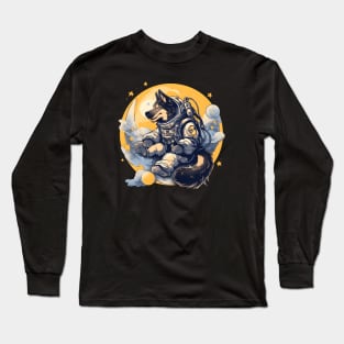 Smiling Husky Astronaut Long Sleeve T-Shirt